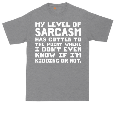 My Level of Sarcasm tall t-shirt for men in Heather Navy