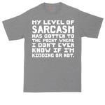My Level of Sarcasm tall t-shirt for men in Athletic Heather