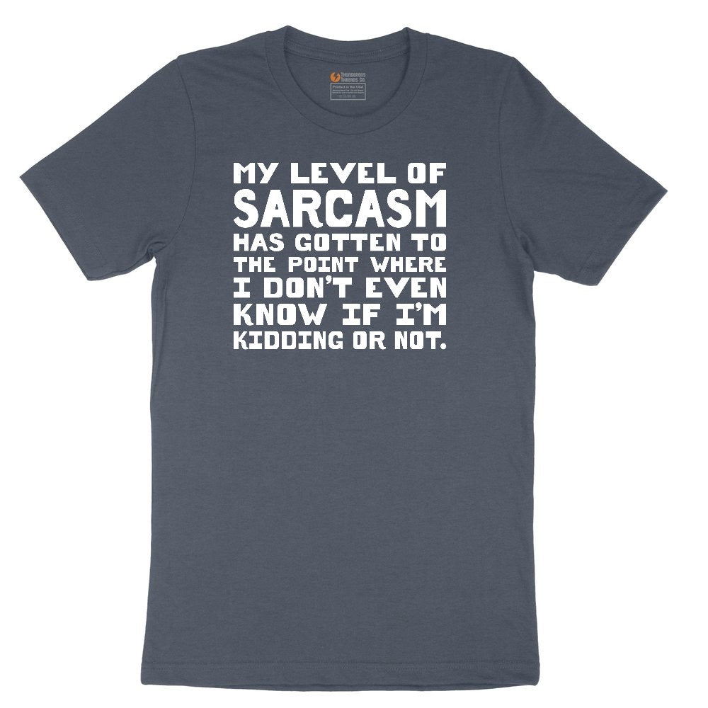 My Level of Sarcasm Toddler Short Sleeve Tee - Heather Navy