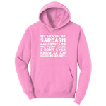 My Level of Sarcasm Youth Hoodie - Candy Pink