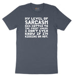 My Level of Sarcasm Youth Short Sleeve Tee - Heather Navy