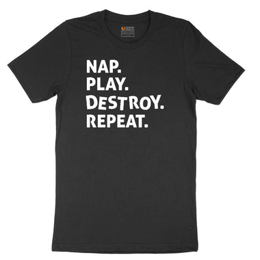 Nap Play Destroy Repeat Youth Short Sleeve Tee - Black