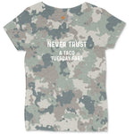 Never Trust a Taco Tuesday Fart Ladies Curvy Tee - Vintage Camo