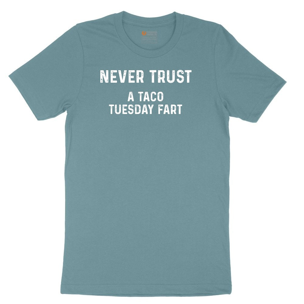 Never Trust a Taco Tuesday Fart Ladies Short Sleeve Tee - Surf Blackout