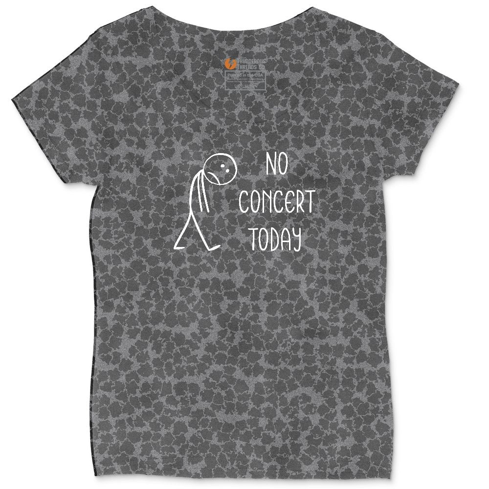 No Concert Today Ladies Curvy Tee - Black Leopard