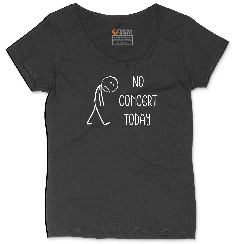 No Concert Today Ladies Curvy Tee - Black
