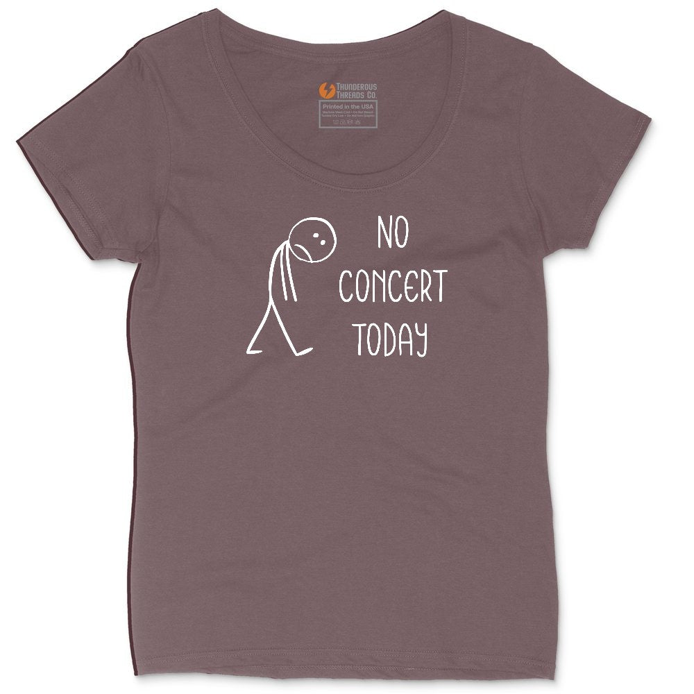 No Concert Today Ladies Curvy Tee - Sangria Blackout