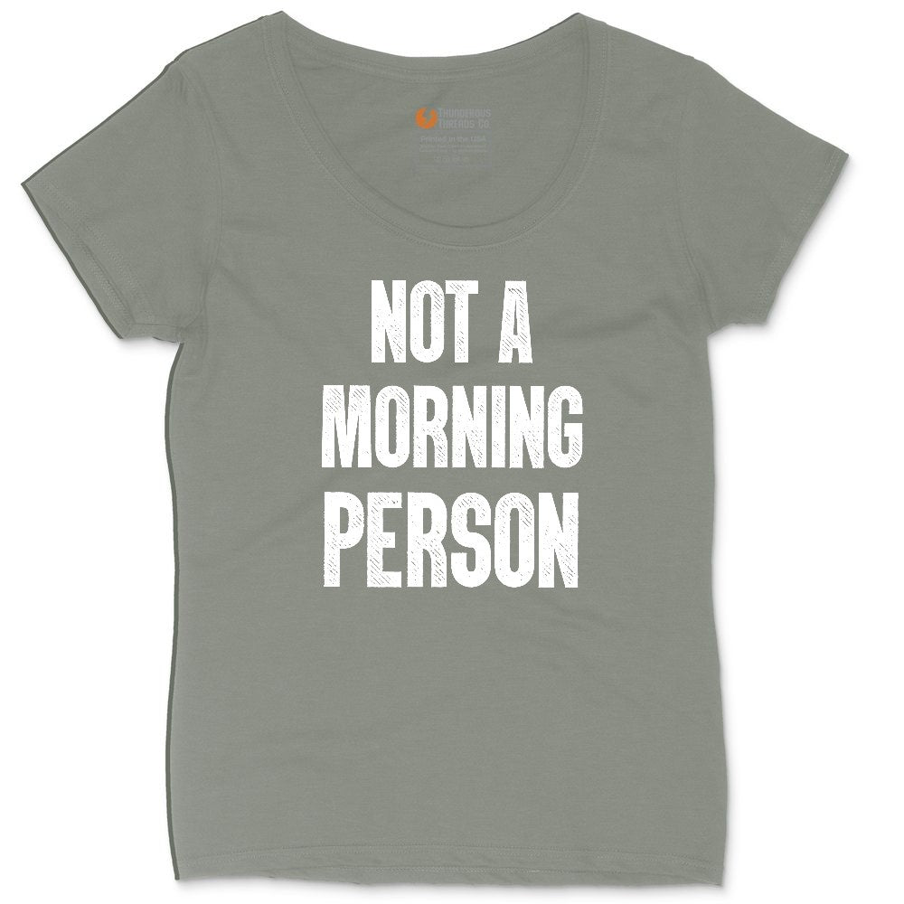 Not a Morning Person Ladies Curvy Tee - Bamboo Blackout