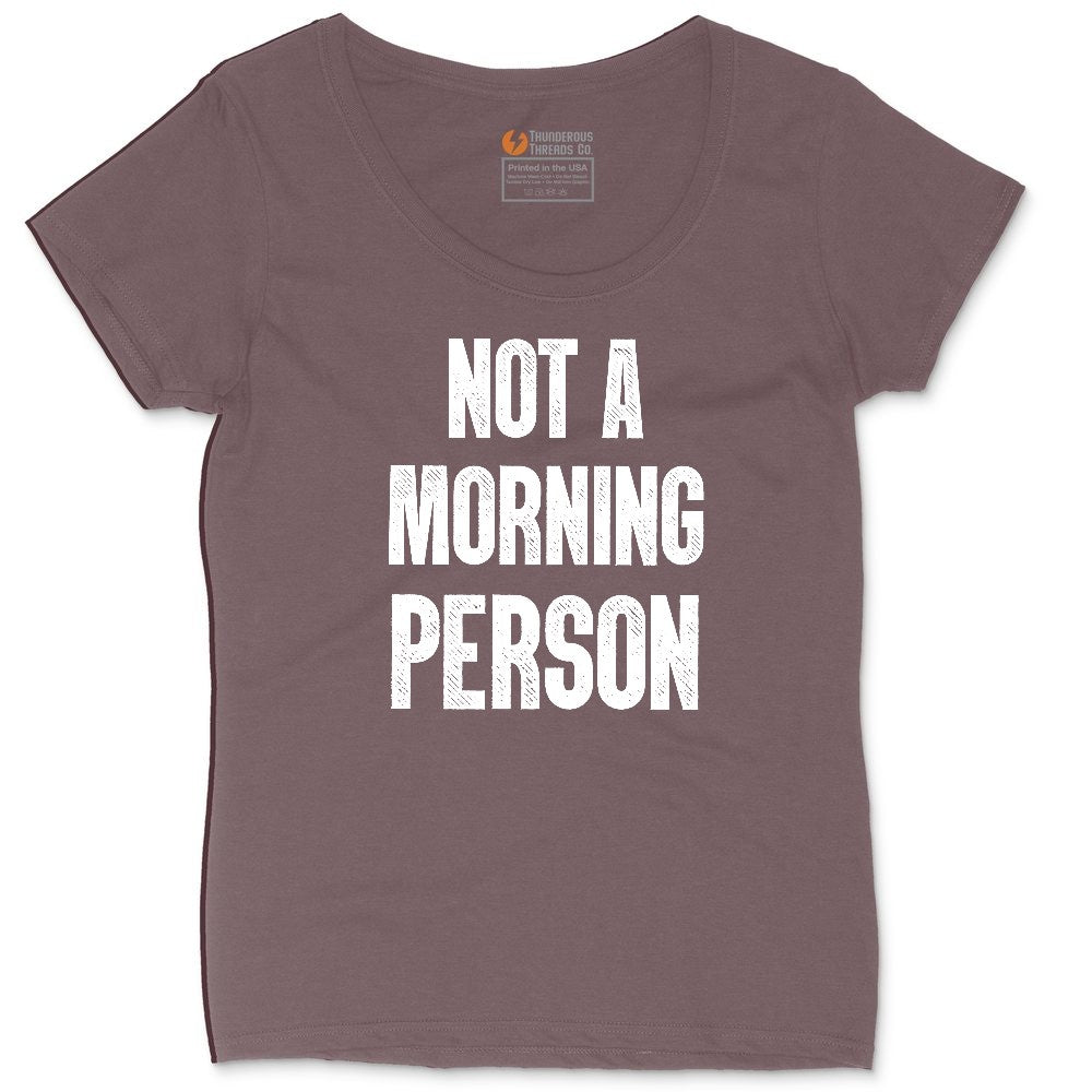 Not a Morning Person Ladies Curvy Tee - Sangria Blackout