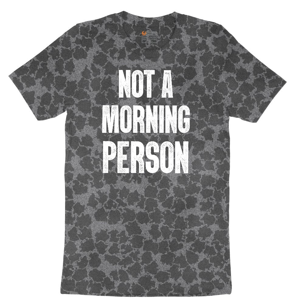 Not a Morning Person Ladies Short Sleeve Tee - Black Leopard