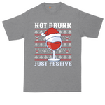 Not Drunk Just Festive tall t-shirt for men in Athletic Heather