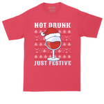 Not Drunk Just Festive tall t-shirt for men in Heather Red