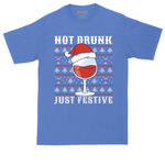 Not Drunk Just Festive tall t-shirt for men in Heather Royal