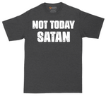 Not Today Satan tall t-shirt for men in Dark Heather Grey