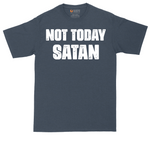 Not Today Satan tall t-shirt for men in Heather Navy