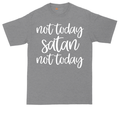Not Today Satan tall t-shirt for men in Heather Navy