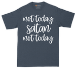 Not Today Satan tall t-shirt for men in Heather Navy