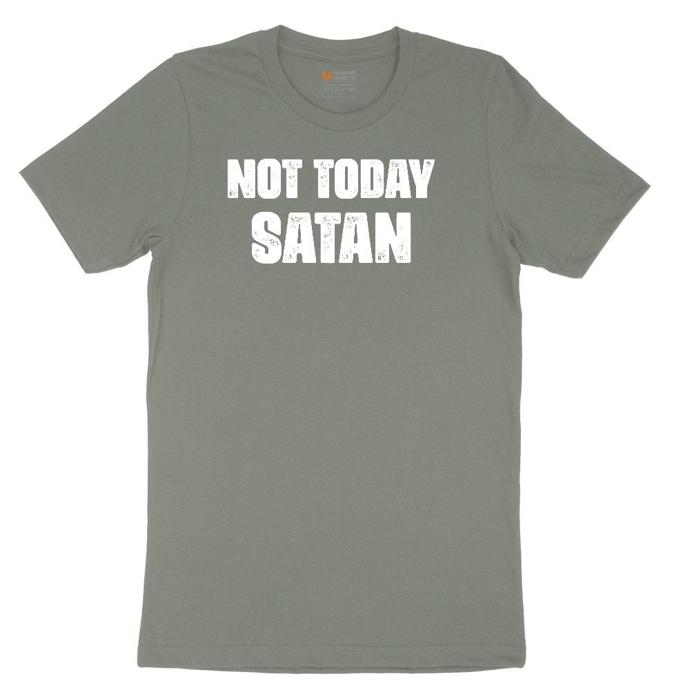 Not Today Satan Version 1 Ladies Short Sleeve Tee - Bamboo Blackout