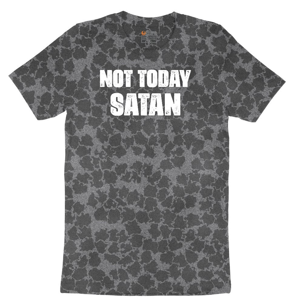 Not Today Satan Version 1 Ladies Short Sleeve Tee - Black Leopard