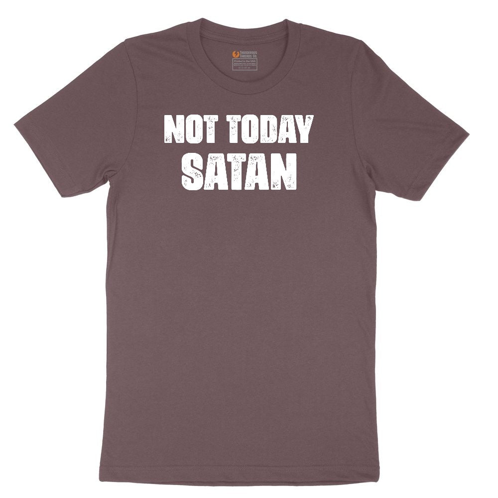 Not Today Satan Version 1 Ladies Short Sleeve Tee - Sangria Blackout