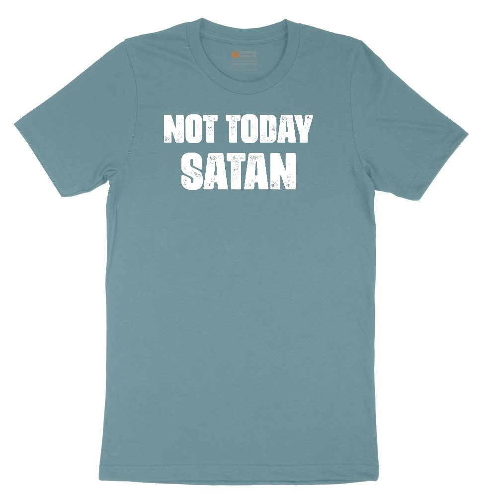 Not Today Satan Version 1 Ladies Short Sleeve Tee - Surf Blackout