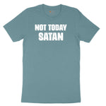 Not Today Satan Version 1 Ladies Short Sleeve Tee - Surf Blackout