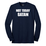 Not Today Satan Version 1 Long Sleeve Tee - Navy