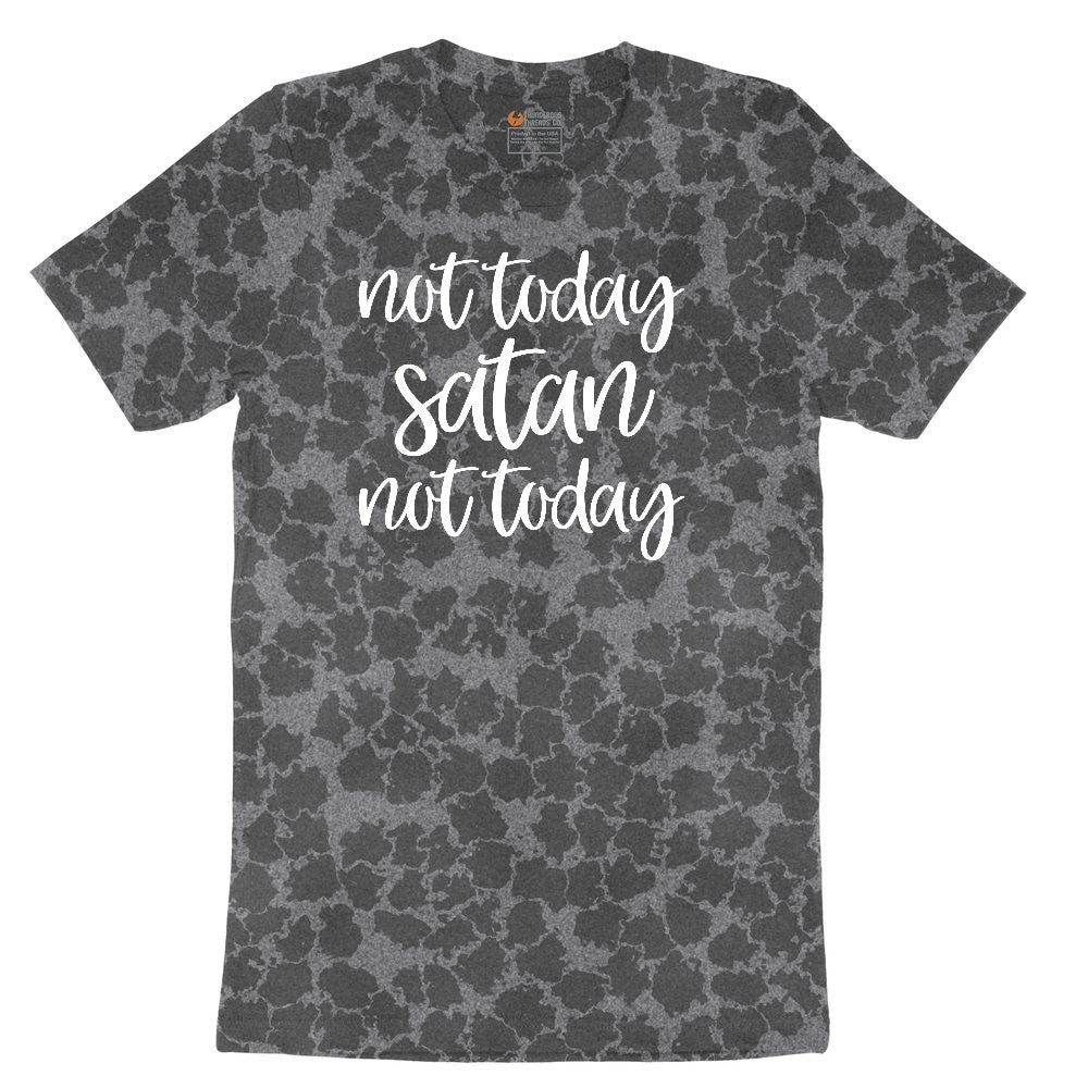 Not Today Satan Version 2 Ladies Short Sleeve Tee - Black Leopard