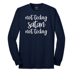 Not Today Satan Version 2 Long Sleeve Tee - Navy