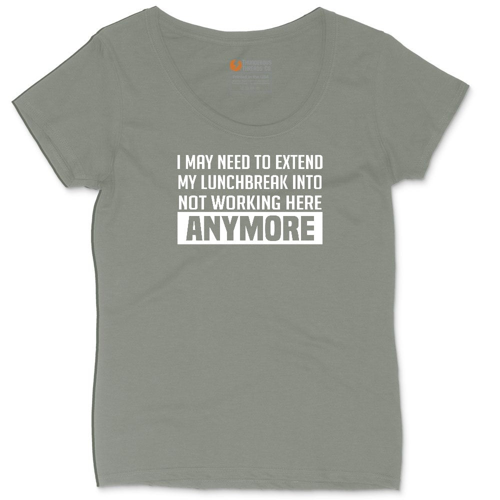 Not Working Here Anymore Ladies Curvy Tee - Bamboo Blackout