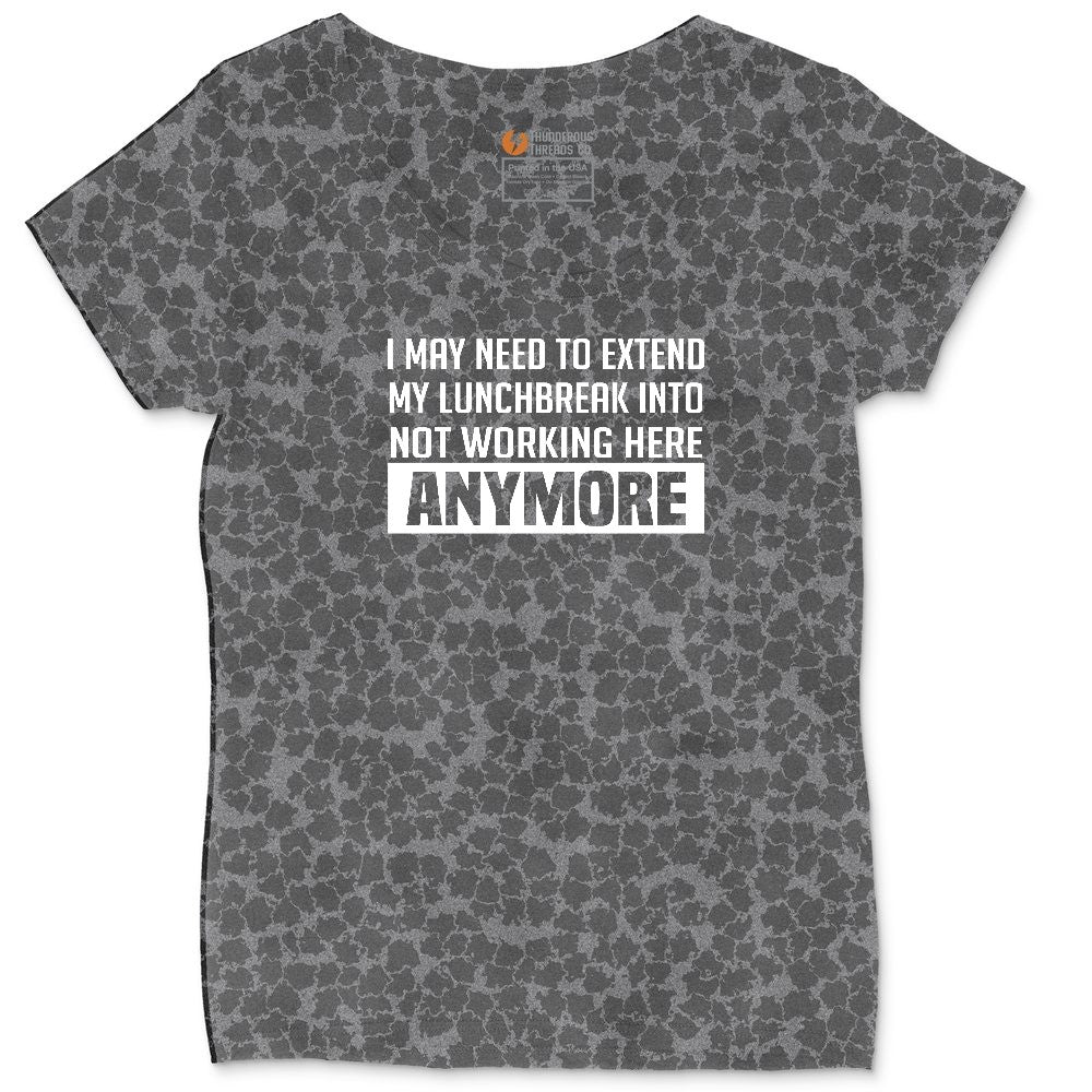 Not Working Here Anymore Ladies Curvy Tee - Black Leopard