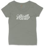Officially Retired Ladies Curvy Tee - Bamboo Blackout