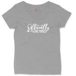 Officially Retired Ladies Curvy Tee - Granite Heather