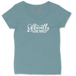Officially Retired Ladies Curvy Tee - Surf Blackout