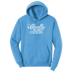 Officially Retired Let the Fun Begin Ladies Hoodie - Aquatic Blue