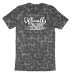 Officially Retired Let the Fun Begin Ladies Short Sleeve Tee - Black Leopard