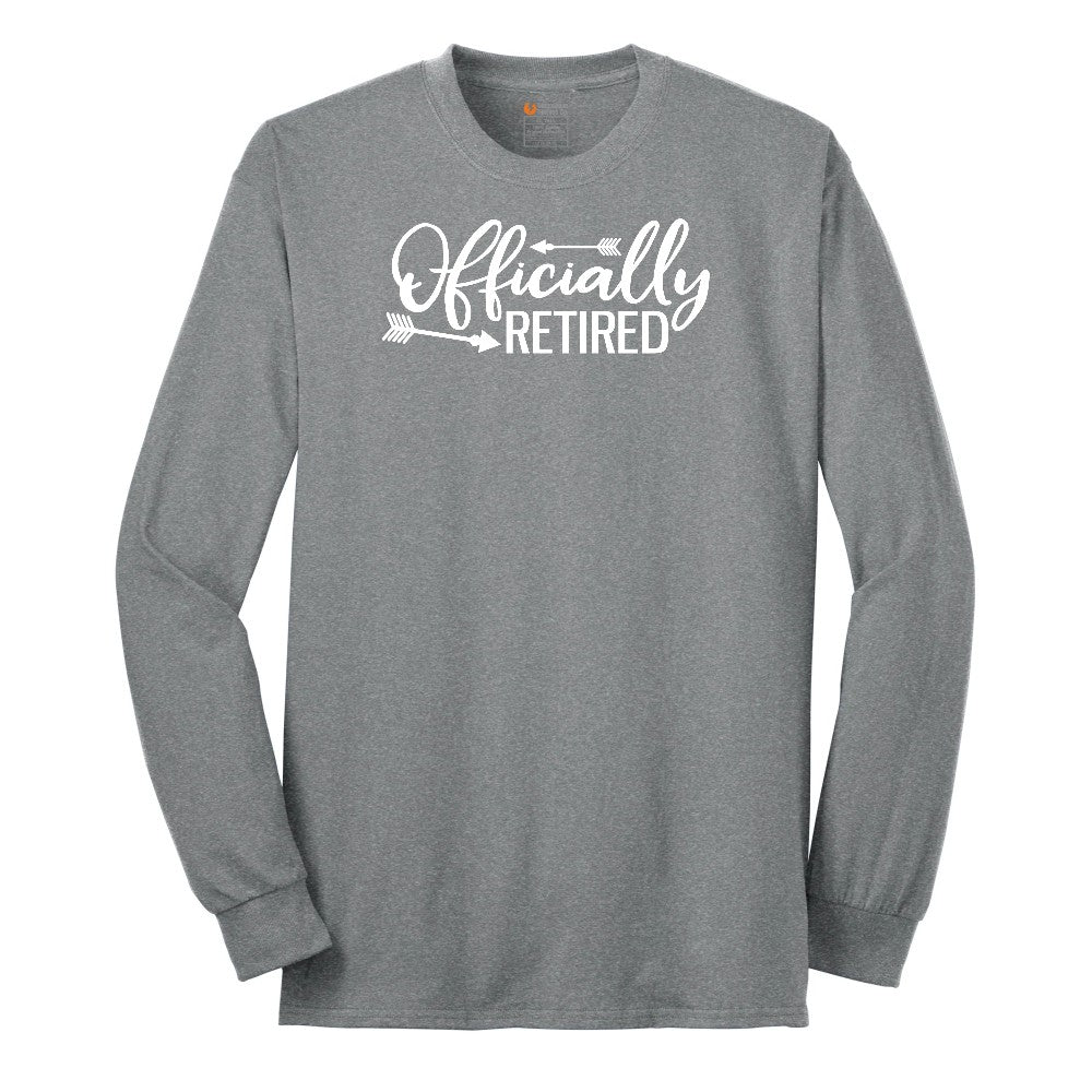 Officially Retired Long Sleeve Tee - Athletic Grey