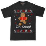 Oh Snap Ugly Christmas Sweater tall t-shirt for men in Jet Black