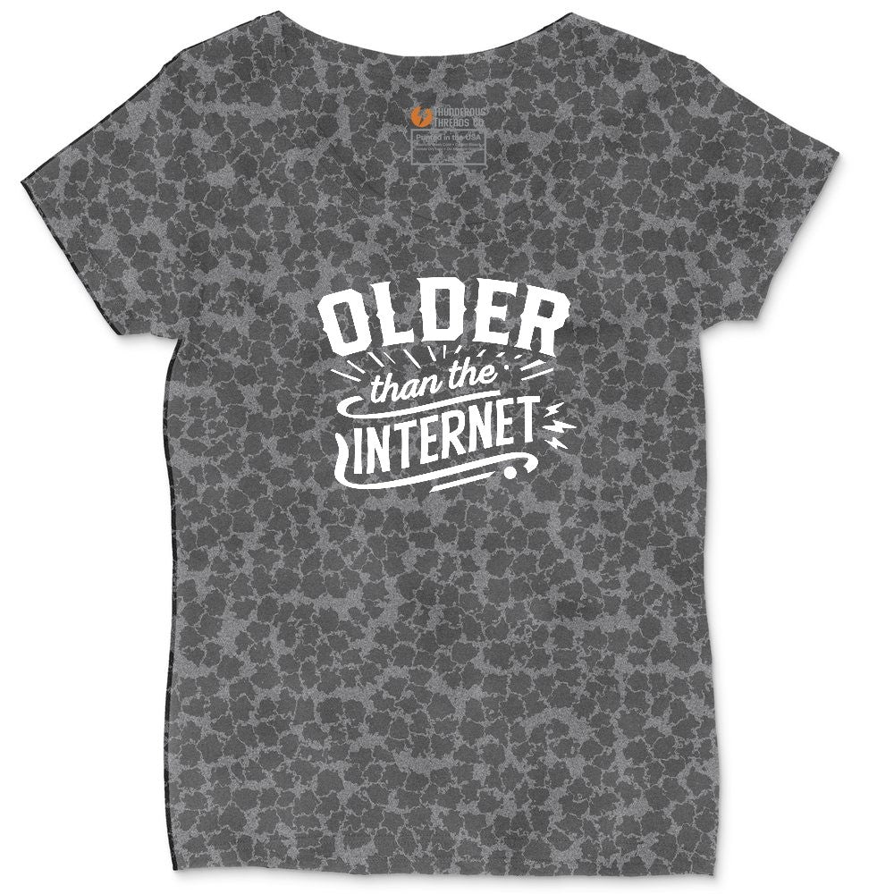 Older than the Internet Ladies Curvy Tee - Black Leopard