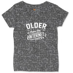 Older than the Internet Ladies Curvy Tee - Black Leopard
