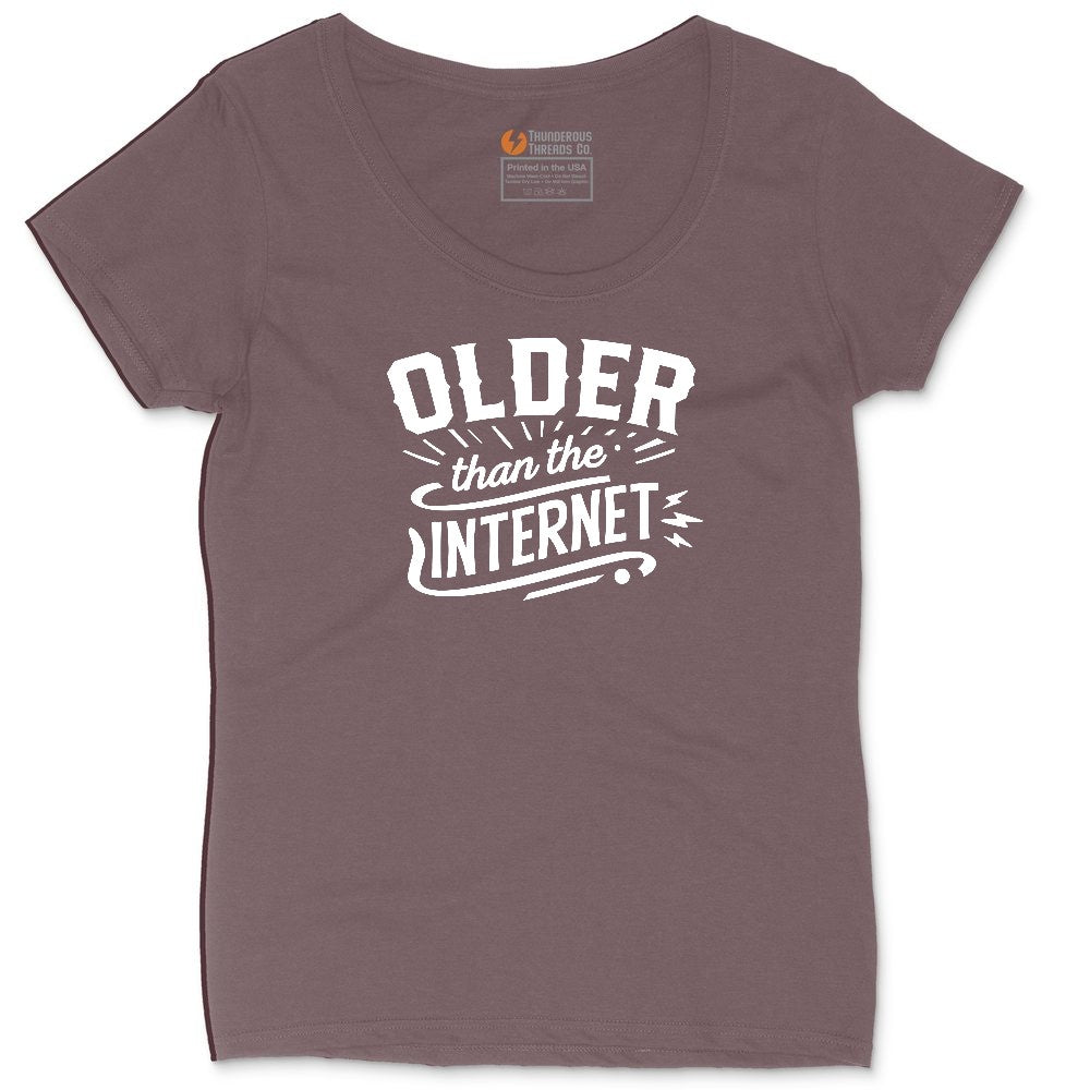 Older than the Internet Ladies Curvy Tee - Sangria Blackout