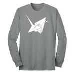 Origami Crane Long Sleeve Tee - Athletic Grey