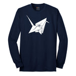 Origami Crane Long Sleeve Tee - Navy