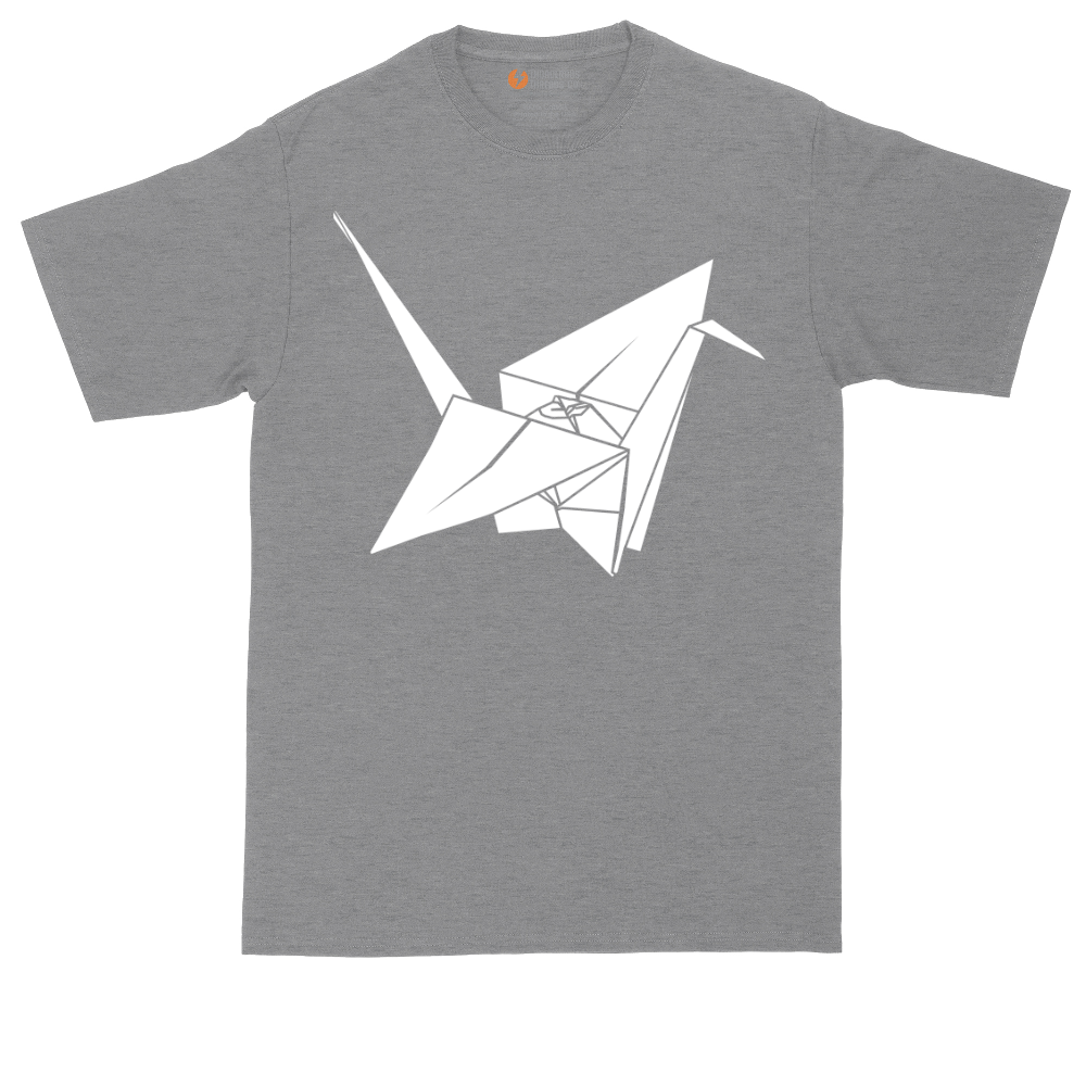 Origami Crane graphic tall t-shirt for men in Athletic Heather