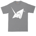 Origami Crane graphic tall t-shirt for men in Athletic Heather