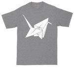 Origami Crane graphic tall t-shirt for men in Athletic Heather