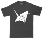 Origami Crane graphic tall t-shirt for men in Dark Heather Grey