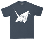 Origami Crane graphic tall t-shirt for men in Heather Navy