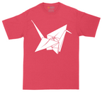 Origami Crane graphic tall t-shirt for men in Heather Red