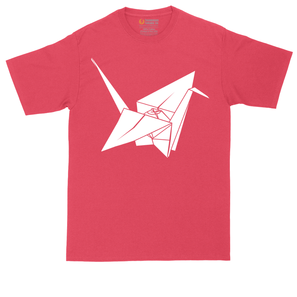 Origami Crane graphic tall t-shirt for men in Heather Red